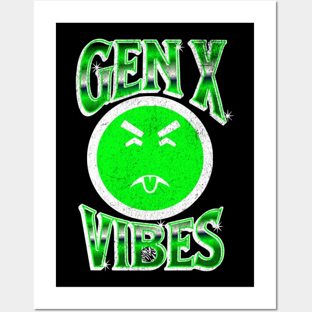 Generation X Vibes funny 80's and 90's Gen X Mr Yuk Gift idea Wall Art by anarchyunion